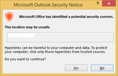 Можно ли выборочно отключить предупреждение это расположение может быть небезопасным в Outlook для определенных протоколов?