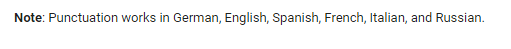 Punctuation in speech recognition Google Docs