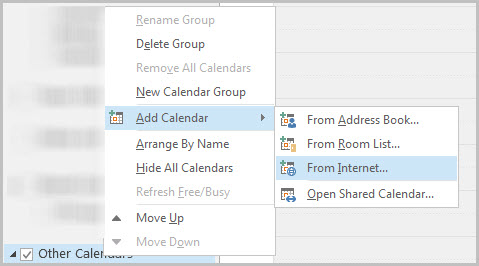 Outlook Add Calendar From Internet