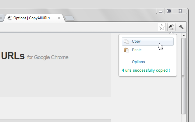 Copy All URL for Google Chrome