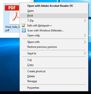 Adobe Acrobat Reader PDF context menu
