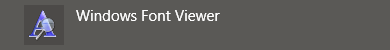 Windows Font Viewer