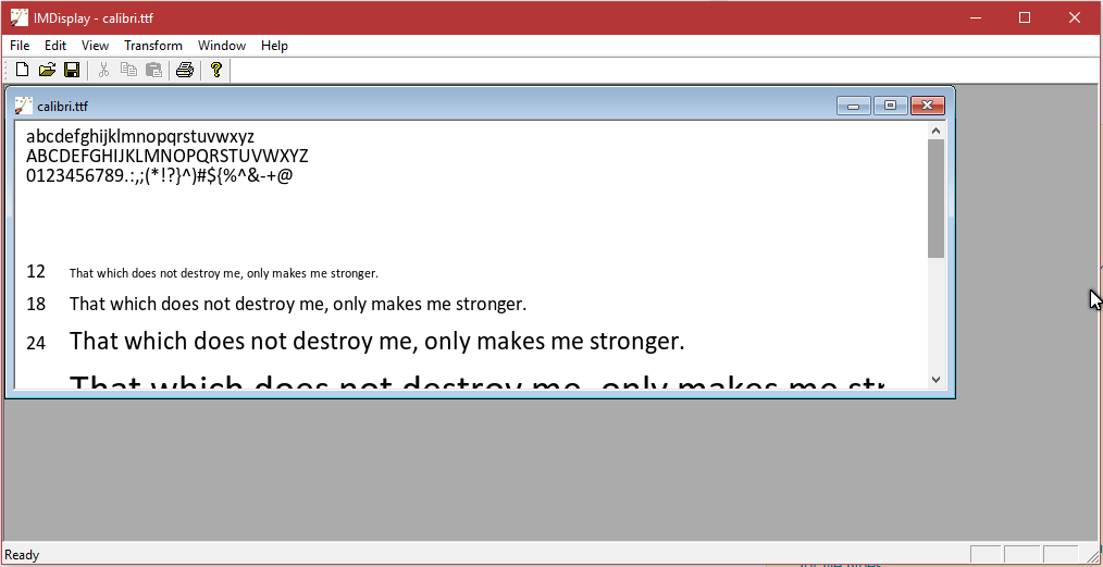 IMDisplay Font viewer