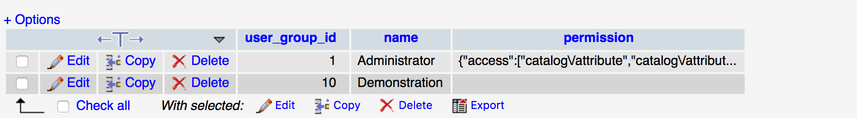 browse all rows in phpymadmin