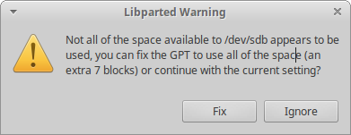 GParted error