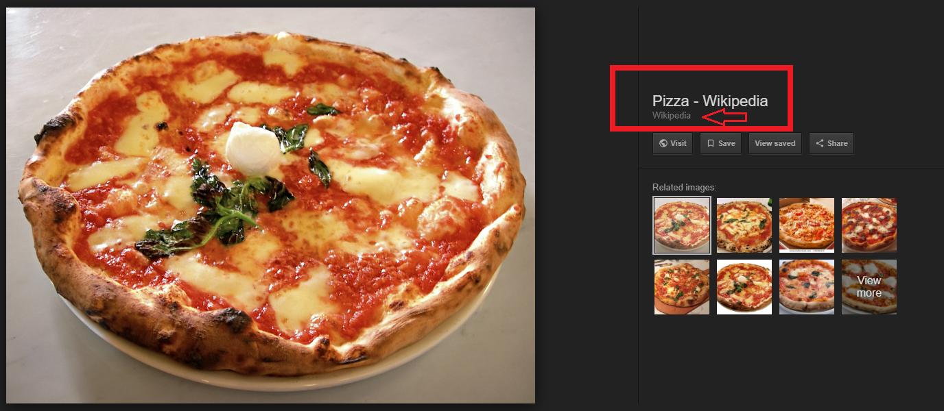 Pizza Is hosted by Wikipedia