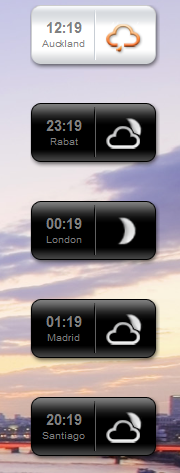 World clock widget screenshot