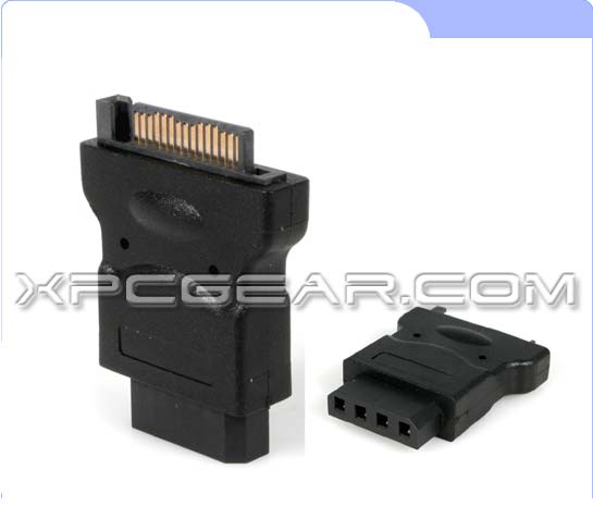 SATA 15-Pin Power Male Connector / Adapter / Converter to Standard Molex 4-Pin Power Female for Hard Drives and Optical Drives