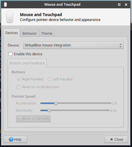 Disable mouse integration in Xubuntu