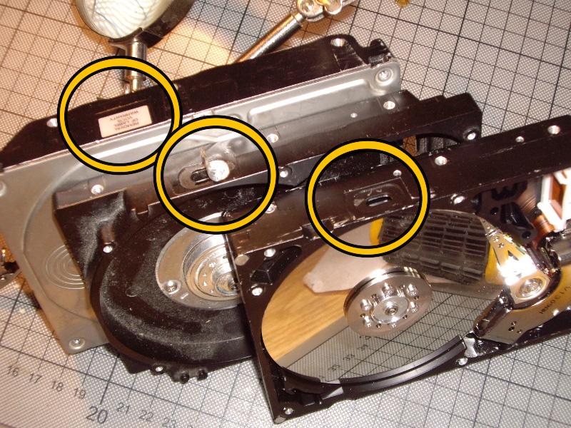 hdds with hole on the side - more or less taken apart