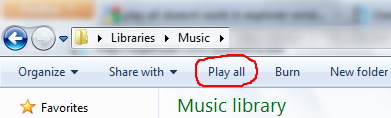 The Play All Button in explorer