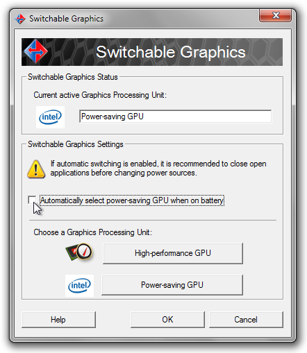 AMD switchable graphics