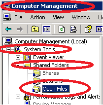 Use Computer Management - System Tools - Shared Folders - Open Files to find out who has a document locked
