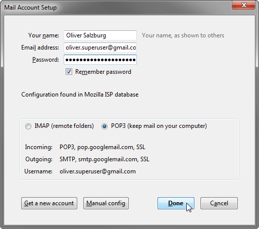 Setting up Gmail account
