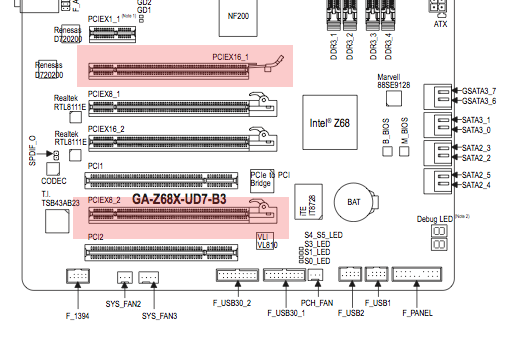 Gigabyte z68x-ud7-b3 motherboard