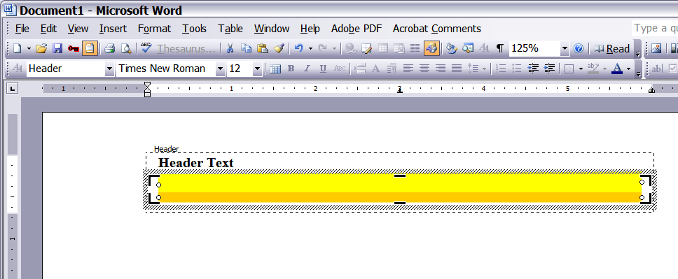 Screenshot of sample document in Word