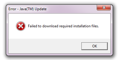 Failed to download required installation files.