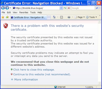 Untrusted certificate error