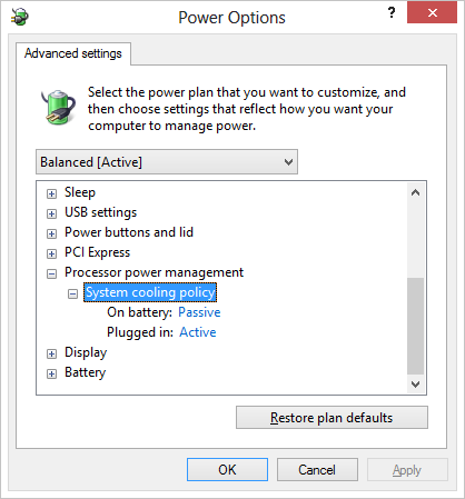 Missing from power option