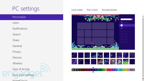 Changing Windows 8 Start Screen Color Scheme and Pattern