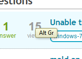 AltGr shown when right Alt key is pressed