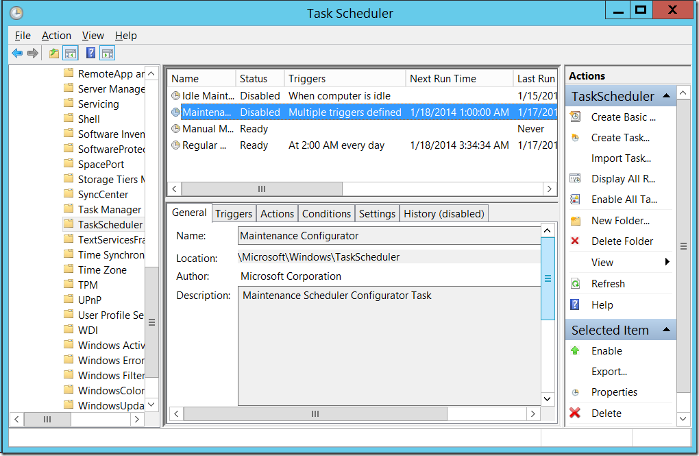After you run the command, you can verify the task is now disabled in the Task Scheduler