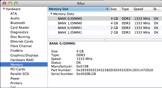 System Report with Memory