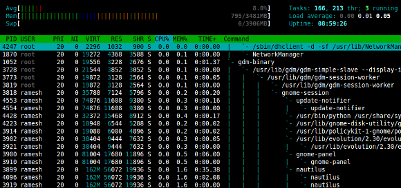ss of htop
