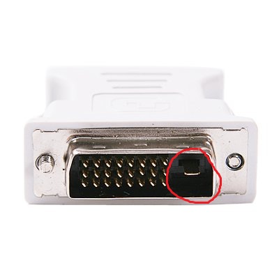DVI adapter missing pins