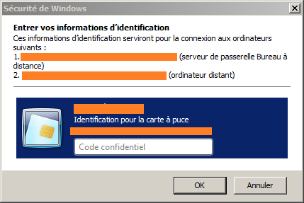 Desired smart card authentication popup