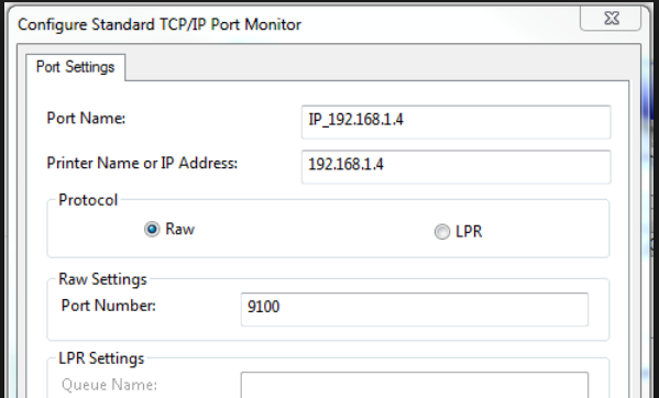 Win7-tcp/ip-printer-port