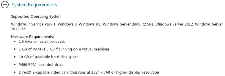 Visual Studio 2013 System Requirements