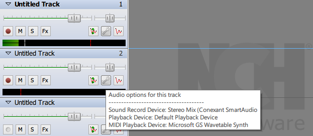 Audio track settings icon