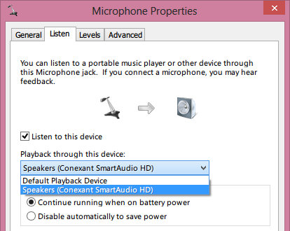 Microphone playback device
