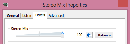 Stereo Mix level 100