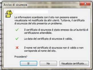 Outlook certificate mismatch error