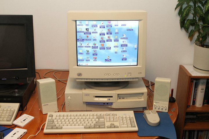 IBM Personal Computer 300PL, desktop with separate CRT monitor