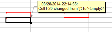 Red highlight around cell