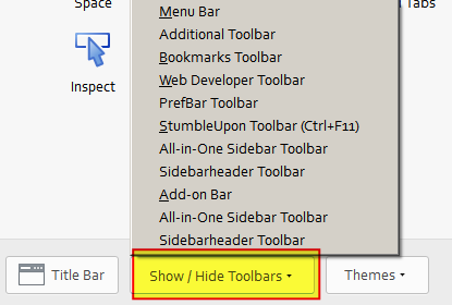 Firefox Show/Hide Toolbar