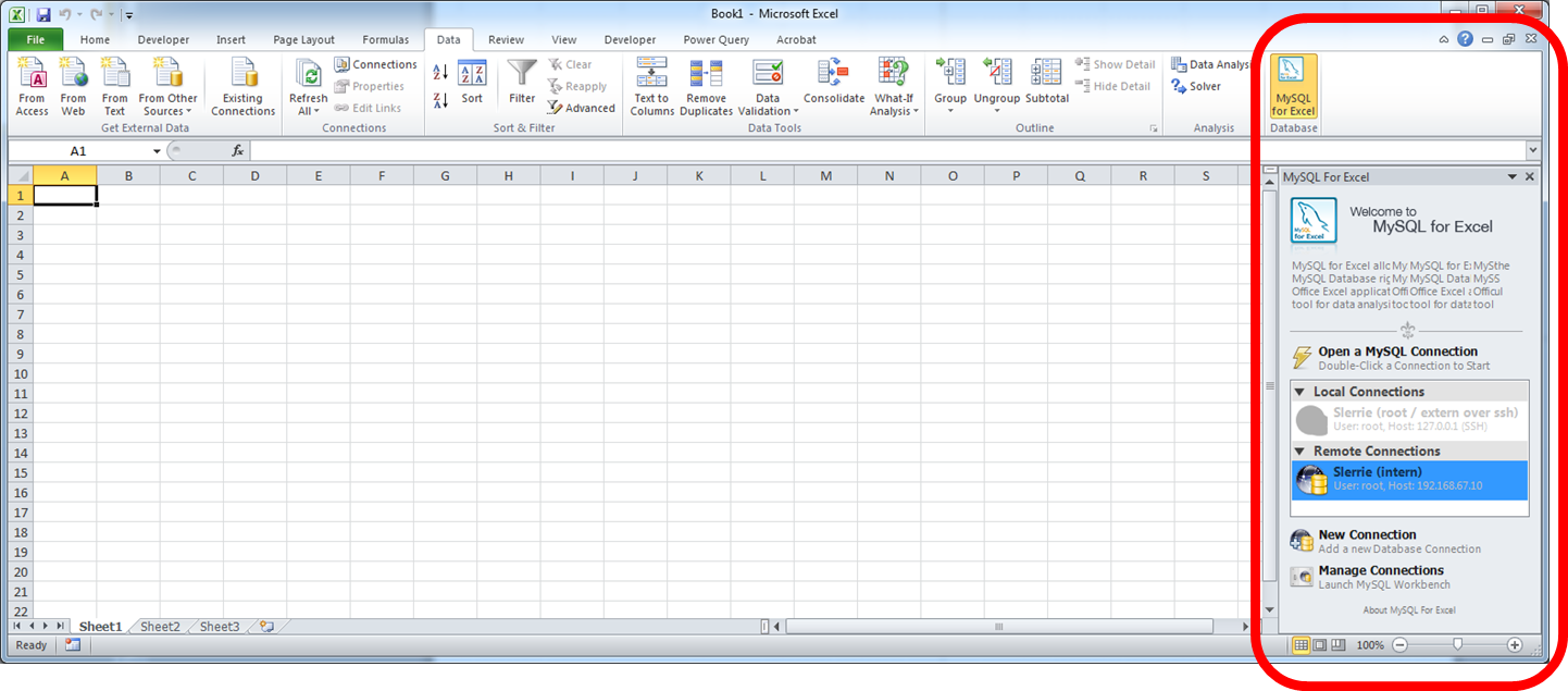 MySQL for Excel