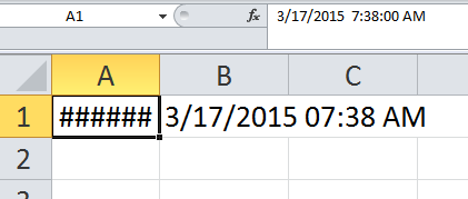 Cell with long date/time