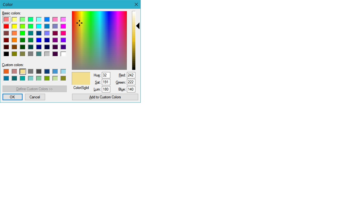 Here is the colour palette